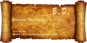 Boros Dorina névjegykártya